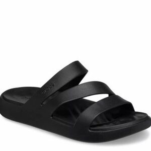 NWOT CROCS Black Triple-Strap Slide Sandals